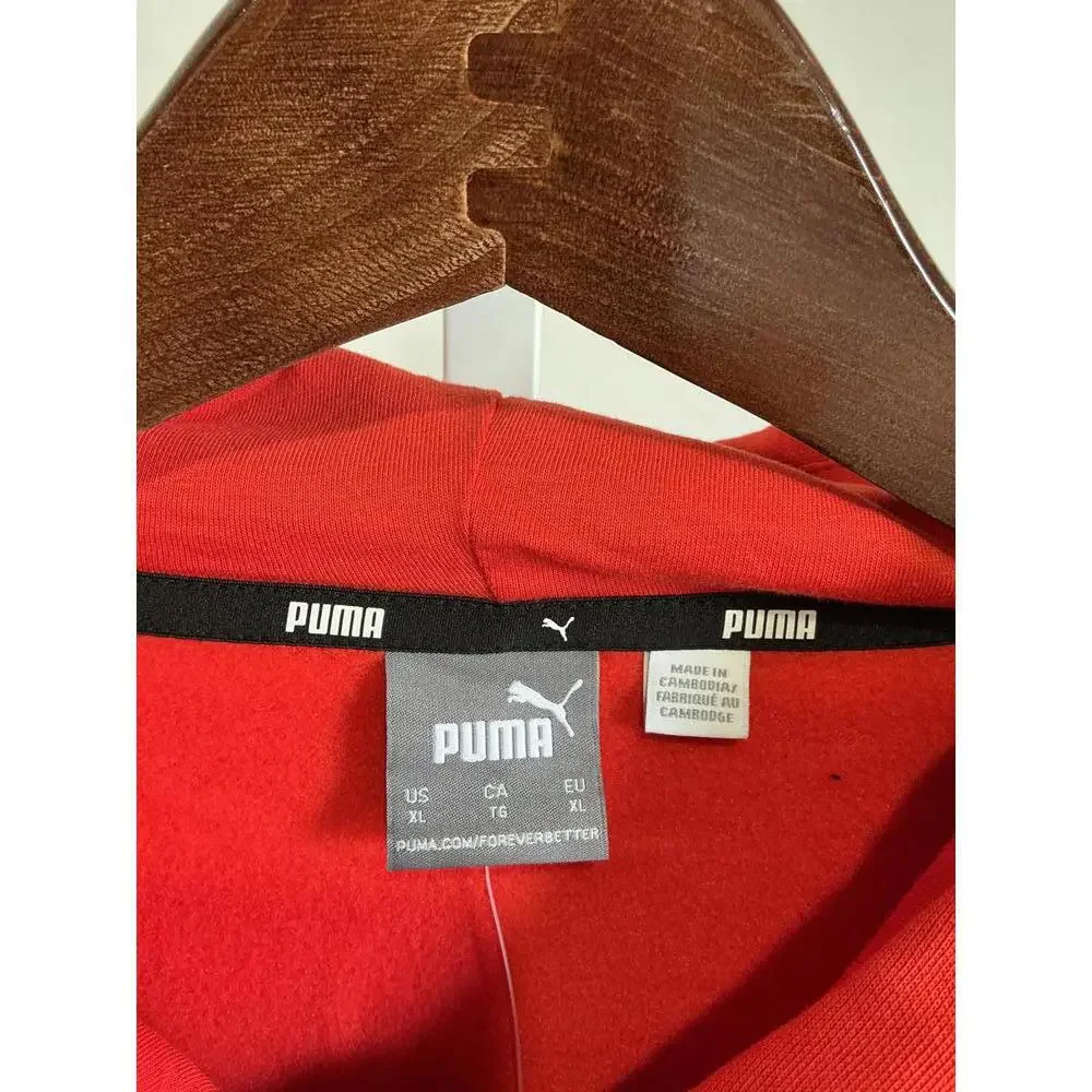 Puma Red Men's Hoodie with Logo XL - Picture 2 of 9